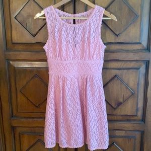 Juniors pink lace, size 5 dress